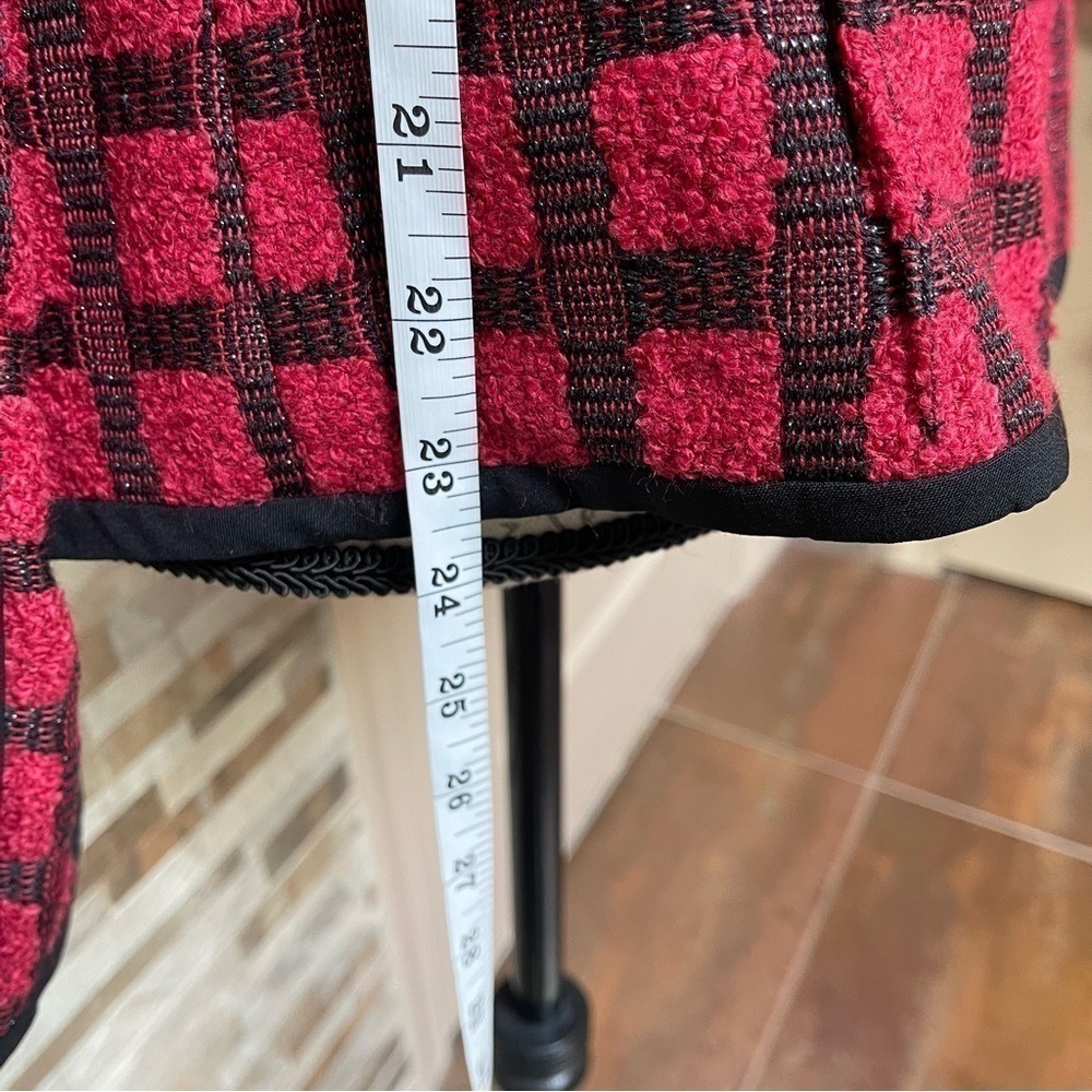 Carlisle Red Black Tweed Plaid Blazer Jacket Career Women's Size 16 - Picture 13 of 16